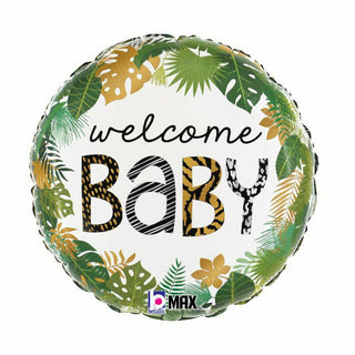 934 17" Jungle Theme Welcome Baby Foil Balloon