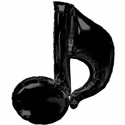 Burton and Burton BALLOONS 503 Black Music Note Jumbo 35&quot; Mylar Balloon