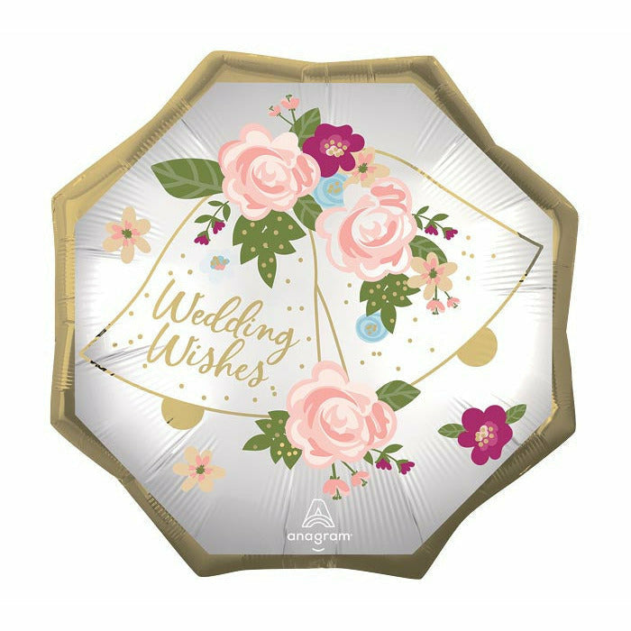 Burton and Burton BALLOONS 503 Wedding Bells Satin Luxe Shape Foil Balloon 22&quot;