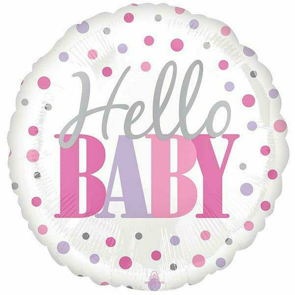 Burton and Burton BALLOONS 505 18&quot; Hello Baby Pink Foil