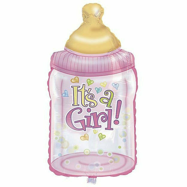 Burton and Burton BALLOONS 509A 34" Baby Girl Bottle Shape Foil