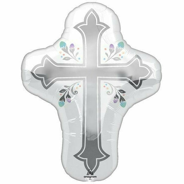 Burton and Burton BALLOONS 513A 28" Holy Day Cross Jumbo Foil