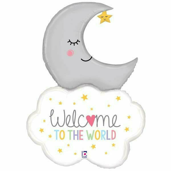 Burton and Burton BALLOONS 515 42&quot; Welcome Baby Moon Foil