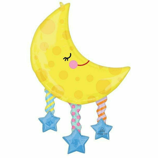 Burton and Burton BALLOONS 515A 38" Baby Moon & Stars Shape Foil