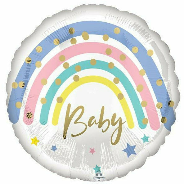 Burton and Burton BALLOONS 518 17&quot; Rainbow Baby Foil