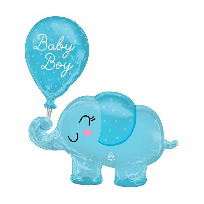 Burton and Burton BALLOONS 519A 31&quot; BABY BOY ELEPHANT SUPERSHAPE