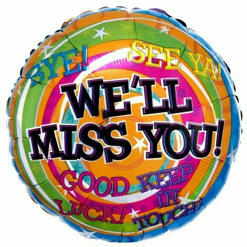 Burton and Burton BALLOONS 547 17" We'll Miss You Foil