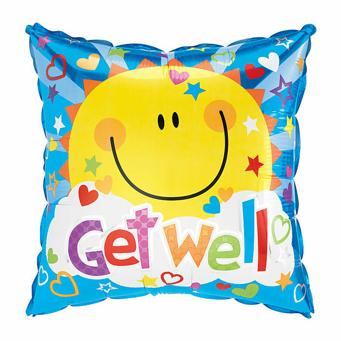 Burton and Burton BALLOONS 573 17" GET WELL SOON SUNSHINE FOIL BALLOON