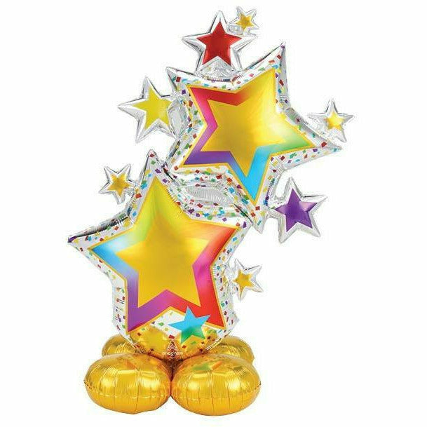 Burton and Burton BALLOONS 590 59&quot; Colorful Star Airlooz Foil