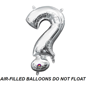 Burton and Burton BALLOONS 747 Silver Question Mark Air-Filled 16" Mylar Balloon