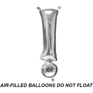 Burton and Burton BALLOONS 749 Silver Exclamation Point Air-Filled 16" Mylar Balloon