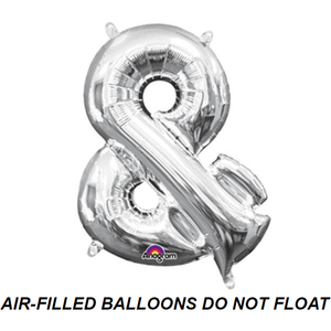 Burton and Burton BALLOONS 750 Silver Ampersand Air-Filled 16" Mylar Balloon