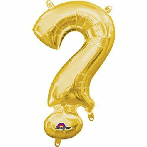 Burton and Burton BALLOONS 777 Gold Question Mark Air-Filled 16" Mylar Balloon