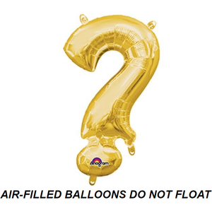 Burton and Burton BALLOONS 777 Gold Question Mark Air-Filled 16" Mylar Balloon