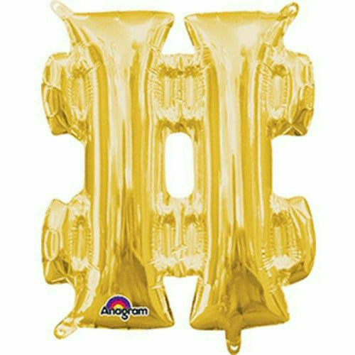 Burton and Burton BALLOONS 778 Gold Number Sign Air-Filled 16" Mylar Balloon