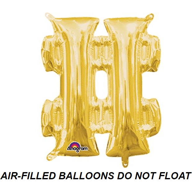 Burton and Burton BALLOONS 778 Gold Number Sign Air-Filled 16" Mylar Balloon