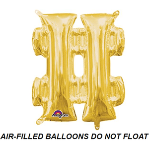 Burton and Burton BALLOONS 778 Gold Number Sign Air-Filled 16" Mylar Balloon