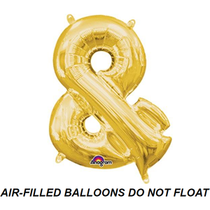 Burton and Burton BALLOONS 780 Gold Ampersand Air-Filled 16" Mylar Balloon