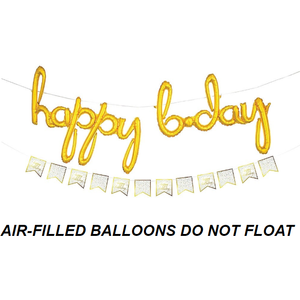 Burton and Burton BALLOONS 787 Gold Happy B-Day Air-Filled 39" Mylar Balloon