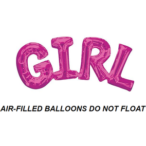 Burton and Burton BALLOONS 819 Pink Girl Air-Filled Jumbo 22" Mylar Balloon