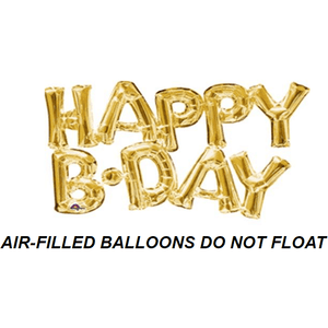 Burton and Burton BALLOONS 836 Gold Happy B-Day Air-Filled Jumbo 30" Mylar Balloon
