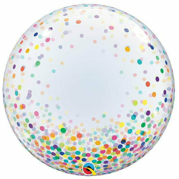 Burton and Burton BALLOONS 947 Colorful Confetti dots Deco Bubble Jumbo 24" Mylar Balloon