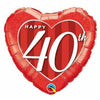 Burton and Burton BALLOONS A002 Heart Happy 40th 18" Mylar Balloon