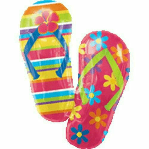 Burton and Burton BALLOONS A005 Flip Flops Jumbo 33&quot; Mylar Balloons