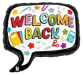 Burton and Burton BALLOONS A010 28" WELCOME BACK SPEECH BUBBLE SHAPE FOIL BALLOON