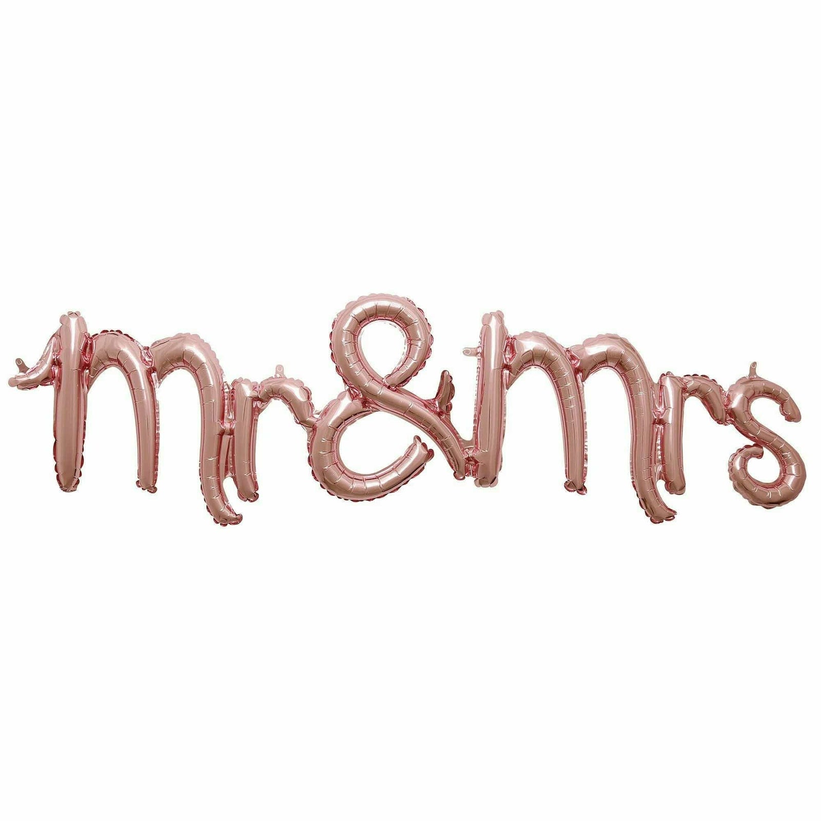 Burton and Burton BALLOONS Air-Filled Balloon Script Phrase "Mr & Mrs" Rose Gold