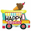 Burton and Burton BALLOONS B003 Ice Cream Truck Happy Birthday Jumbo 36" Mylar Balloon
