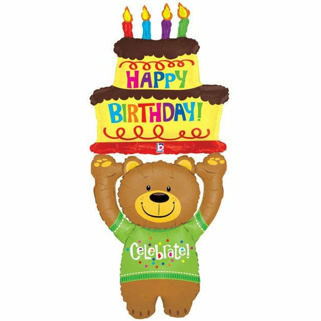 Burton and Burton BALLOONS B004 60&quot; Happy Birthday Bear Foil Balloon