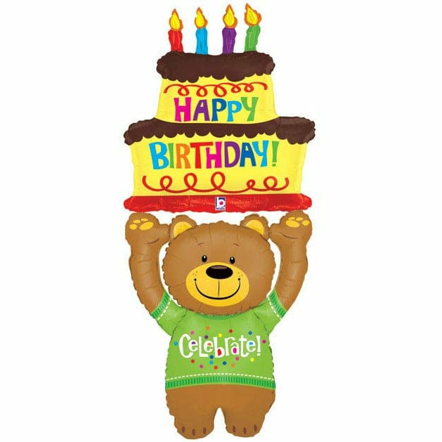 Burton and Burton BALLOONS B004 60" Happy Birthday Bear Foil Balloon