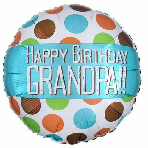 Burton and Burton BALLOONS B006 Happy Birthday Grandpa 17&quot; Mylar Balloon