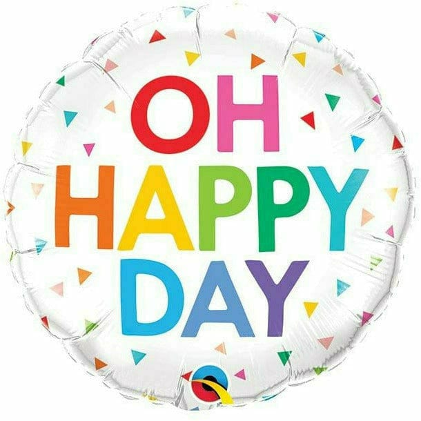 Burton and Burton BALLOONS B009 Oh Happy Day Rainbow Confetti 18&quot; Mylar Balloon