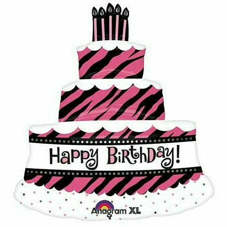 Burton and Burton BALLOONS B009 Oh So Fabulous Cake Happy Birthday 32" Mylar Balloon