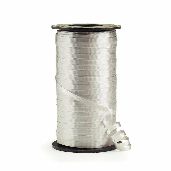 Burton and Burton BALLOONS Berwick Silver Curling Ribbon 3/8&quot; x 250 Yards