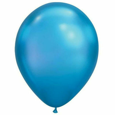 Burton and Burton BALLOONS Blue Chrome Chrome Latex Balloon 100ct, 11"