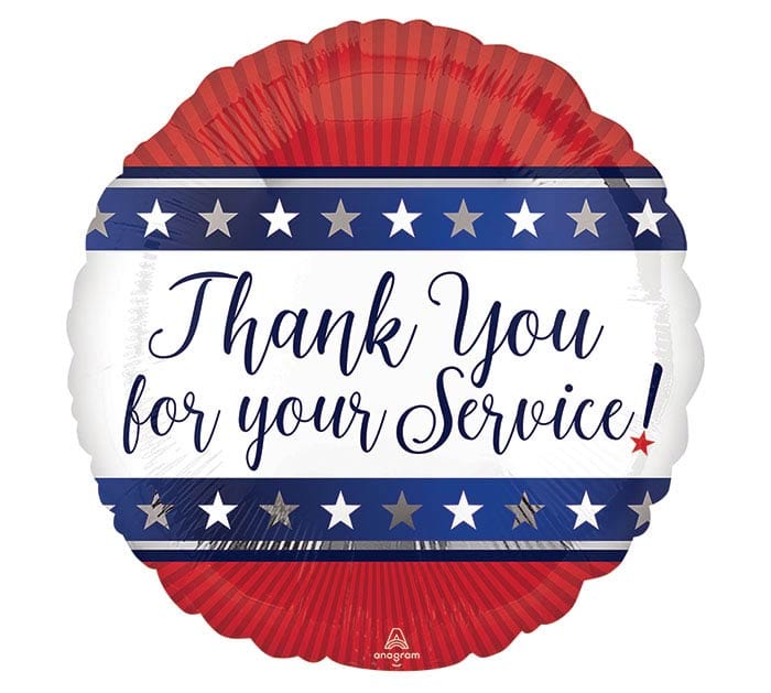 Burton and Burton BALLOONS C003 17&quot; THANK YOU FOR YOUR SERVICE FOIL BALLOON