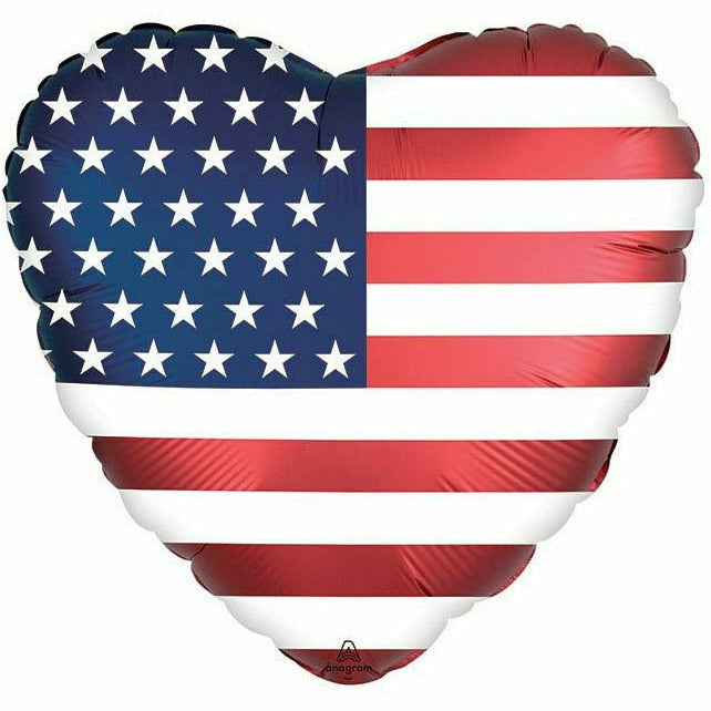 Burton and Burton BALLOONS C012 - 18&quot; AMERICAN FLAG SATIN LUXE XL BALLOON