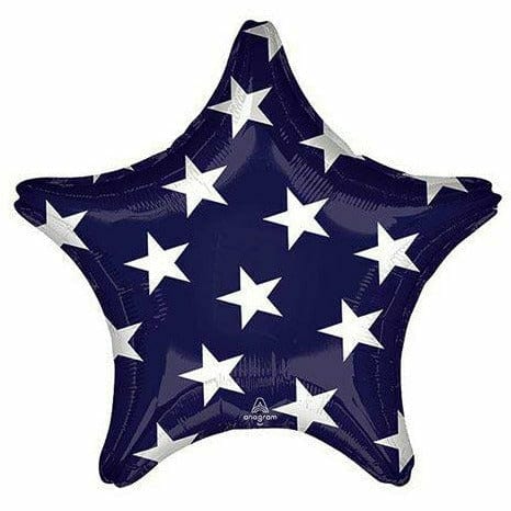 Burton and Burton BALLOONS C013 - Stars and Stripes Star Jumbo 19&quot; Mylar Balloon