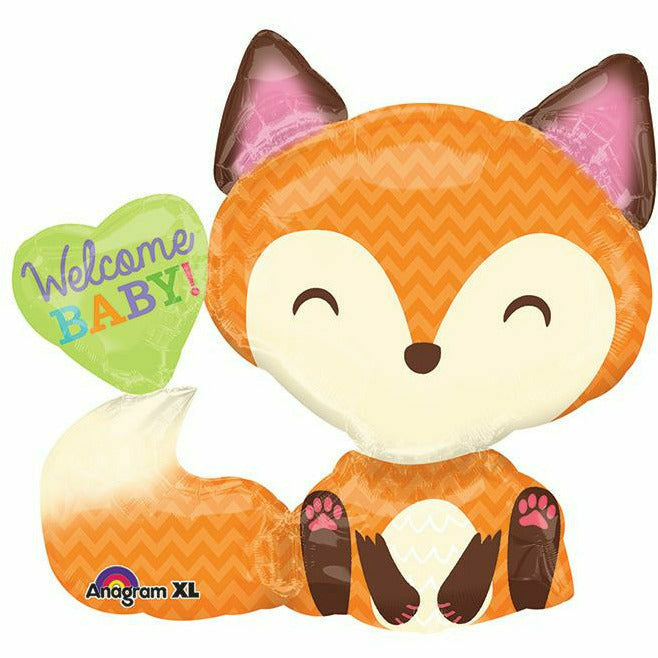 Burton and Burton BALLOONS D001 28"  Welcome Baby Fox Jumbo Foil