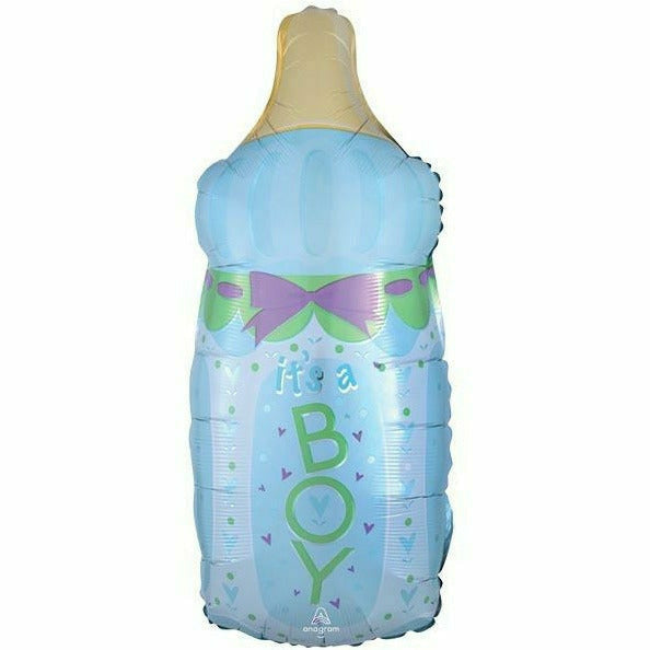 Burton and Burton BALLOONS D001 31" PKG IT'S A BOY BOTTLE SHAPE BALLOON