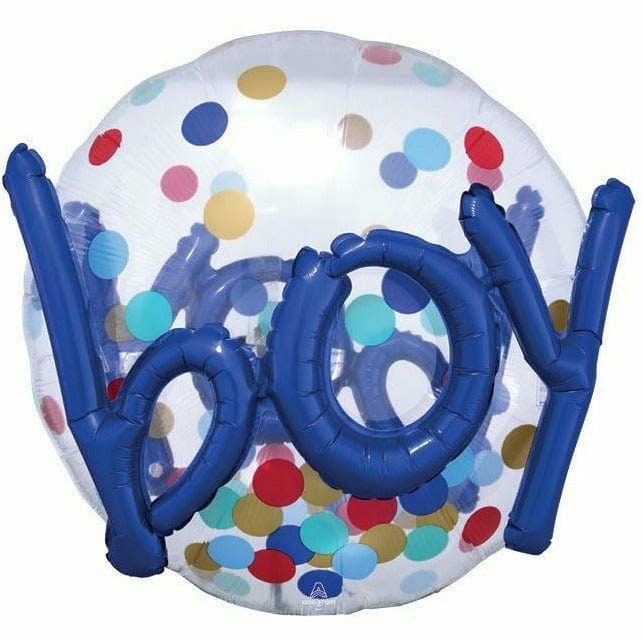 Burton and Burton BALLOONS D001 36" It's A Boy Confetti Dots Foil