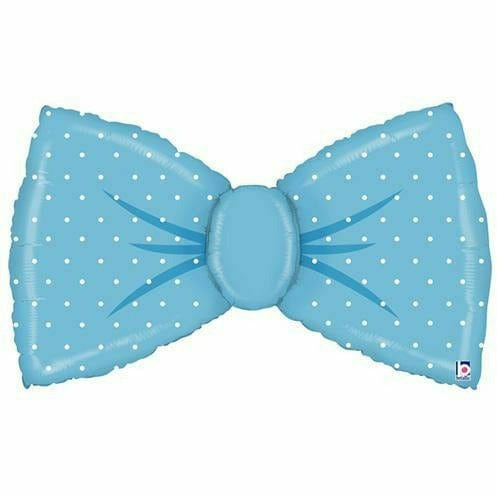 Burton and Burton BALLOONS D001 Blue Bowtie Jumbo 42&quot; Mylar Balloons