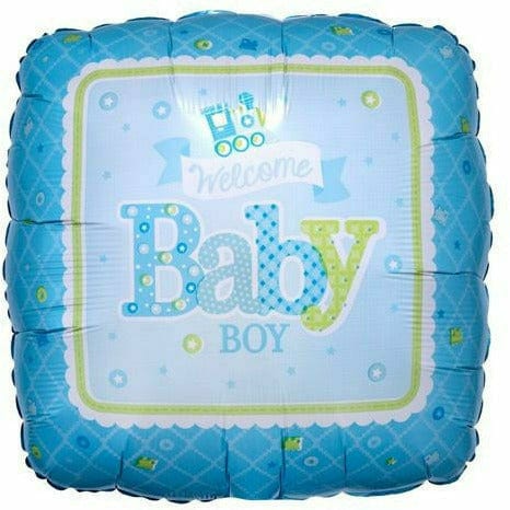 Burton and Burton BALLOONS D001 Blue Welcome Baby Boy 17&quot; Mylar Balloon