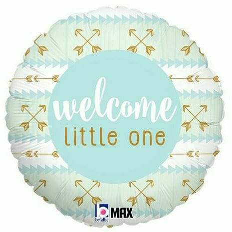 Burton and Burton BALLOONS D001 Blue Welcome Little One 18&quot; Mylar Balloon