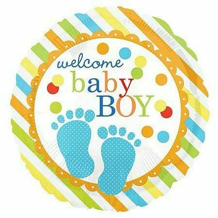 Burton and Burton BALLOONS D001 Colorful Welcome Baby Boy 17&quot; Mylar Balloon