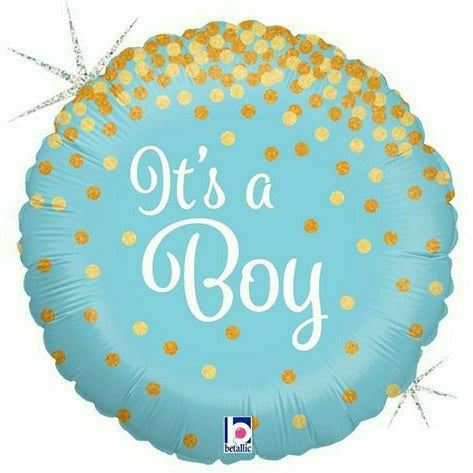 Burton and Burton BALLOONS D001  Glittering It&#39;s a Boy 18&quot; Mylar Balloon