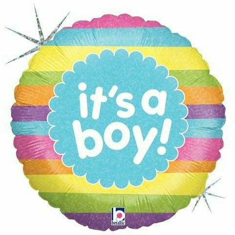 Burton and Burton BALLOONS D001 It's a Boy Blue Striped 18" Mylar Balloon